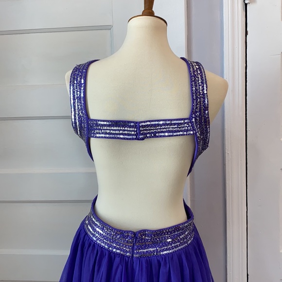 NWOT Blondie Nites Purple Halter Dress, Size 13 - Picture 5 of 16